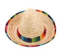 Chapeau de Paille de Fête Sombrero Mexicain, Beige Ambiance Bavaroise | Léger pour Carnaval, Accessoire de Costume Thème du Far West, Célébration Halloween