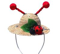 Chapeau de paille d'extérieur pour chien, chiot, petit chat, chapeau de soleil fantaisie pour chien