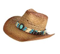 Chapeau de paille élégant avec motifs creux respirants pour femme, pour la plage et les vacances, les fêtes de fin d'année, chapeau de vacances élégant, kaki, Coffee color