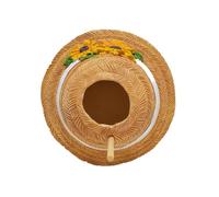 Chapeau de paille en résine pour oiseaux, abri décoratif pour colibri, 17,5 | Nichoir à oiseaux en résine durable, abri en forme de chapeau de paille attire les merles bleus et les clés