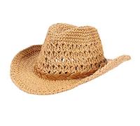 Chapeau de Paille Enfant Adulte Panama de Cow-Boy Été Chapeau de Soleil Plage Bord Large Chapeau de Chasse Brousse Casquette Visière avec Mentonnière pour Camping Randonnée Cyclisme Course Alpinisme