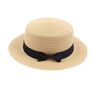 Chapeau de paille Fedora à large bord pour garçon et enfant - Chapeau de soleil à visière - Petit chapeau de soleil, A1-c, taille unique