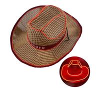 Chapeau de paille LED pour hommes clignotant club western adulte unisexe costume Halloween fête nouveauté LED