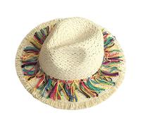 Chapeau de paille mexicain Fedoras Beach avec jazzs colorés Sombrero Mexicains