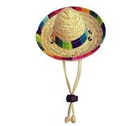 Chapeau de Paille Mexicain pour Animaux de Compagnie - Mini Chapeau pour Chien Fait à la Main | Fiesta Day de Mayo - Naturel - Décoration de fête - Petit Chien et Chat pour célébrer