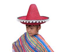 Chapeau de paille mexicain Sombrero DiaDeMuertos Costume Décoration de fête Enfant Protection solaire Coiffe Festival Panama Chapeau de fête Mariage École Jeu Activité