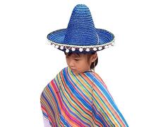 Chapeau de paille mexicain Sombrero DiaDeMuertos Costume Décoration de fête Enfant Protection solaire Coiffe Festival Panama Chapeau de fête Mariage École Jeu Activité