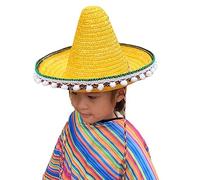 Chapeau de paille mexicain Sombrero DiaDeMuertos Costume Décoration de fête Enfant Protection solaire Coiffe Festival Panama Chapeau de fête Mariage École Jeu Activité