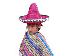 Chapeau de paille mexicain Sombrero DiaDeMuertos Costume Décoration de fête Enfant Protection solaire Coiffe Festival Panama Chapeau de fête Mariage École Jeu Activité