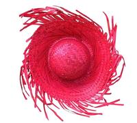 Chapeau de paille Mexicanos tissé à la main, accessoires photo colorés, style hawaïen, chapeau de festival mexicanos grand chapeau de fête, Rouge, S-L