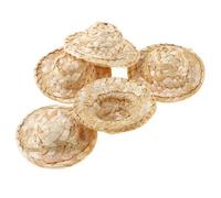 Chapeau De Paille Miniature Pour Maison De Poupée 1:12, 5 Pièces, Mini Chapeau, Ornement, Tissé À La Main, Accessoires Pour Maison De Poupée