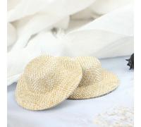 Chapeau De Paille Miniature Pour Maison De Poupée, 2 Pièces, Mini Chapeau, Ornement, Tissé À La Main