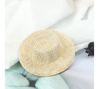 Chapeau De Paille Miniature Pour Maison De Poupée, 2 Pièces, Mini Chapeau, Ornement, Tissé À La Main