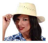 FIESTAS GUIRCA | Chapeau en Paille Naturelle (Taille Unique) - Accessoire d'Été pour Fêtes Hawaïennes et Remises de Diplômes - Idéal pour Adultes Unisexes lors de Célébrations sur la Plage et en Été