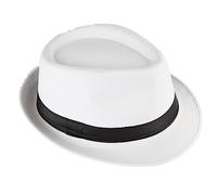 Chapeau de paille Panama Fedora Trilby Gangster Chapeau de soleil avec ruban en tissu street style - Multicolore - Medium