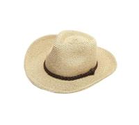 Chapeau de paille Panama Jazz pour femmes et hommes - Chapeau de soleil pliable et coupe-vent en corde anti-UV - Taille 62 cm, beige clair, M