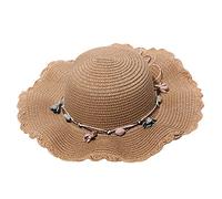 Chapeau de paille pliable pour femme - Chapeau de soleil en tissu - Chapeau de paille pour adolescente fille - Protection solaire - Chapeau de paille avec grand bord - Chapeau panama pour femme -
