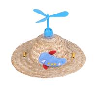 Chapeau de paille pour animaux de compagnie - Chapeau de soleil créatif pour chien avec hélices | Accessoire photo de fête mexicaine fait à la main, casquettes de soleil réglables pour chiots divas