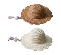 Chapeau de Paille pour Petits Animaux | Accessoire Respirant pour Chiot | Chapeau de pour Chiot,pour Propriétaires d'animaux, Amoureux des Bêtes, Promenades en Plage, Randonnée, Jardinage,