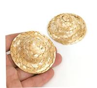 Chapeau de Paille pour poupée Chapeau de Paille Miniature à l'échelle 1:12 Mini Chapeau de Paille tricoté Accessoires pour Maison de poupée Fournitures pour Bricolage
