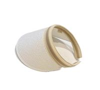 Chapeau De Paille Solaire Chapeau de paille visières chapeau de plage dames chapeaux et casquettes casquette vide chapeaux d'été for les femmes Protection solaire queue de cheval chapeau(White)
