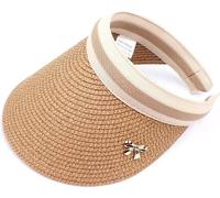 Chapeau de paille souple avec filtre UV, périmètre élastique, longueur de la visière 13 cm