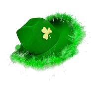 Chapeau de Panama Vintage Leprechaun Homburg,-trèfle vert