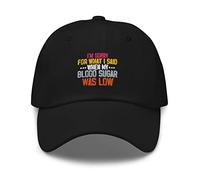 Chapeau de papa Humour Diabétique Glucose Insuline Maladie Sang Maladie Nouveauté Hypoglycémie Acidocétose Obésité Dialyse, Noir, taille unique