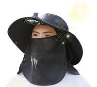 Chapeau de pêche avec ventilateur - Chapeau de soleil respirant équipé d'un ventilateur de refroidissement intégré et d'une mentonnière réglable pour un confort tout au long de la journée | Chapeau