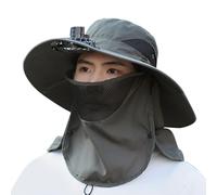 Chapeau de pêche avec ventilateur - Chapeau de soleil respirant équipé d'un ventilateur de refroidissement intégré et d'une mentonnière réglable pour un confort tout au long de la journée | Chapeau