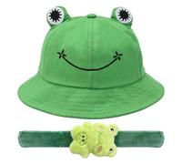 Chapeau De Pêche Grenouille 1 Pièce, Bracelet Grenouille 1 Pièce, Décoration Grenouille Femme, Chapeau De Soleil Mignon, Chapeau De Pêche Créatif Et À La Mode, Chapeau Pliant D'Extérieur