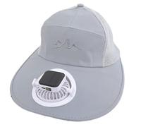 Chapeau de pêcheur à énergie solaire - Respirant - Réglable - Vitesse du soleil - Pour homme et femme - Activité de plein air, gris, taille unique