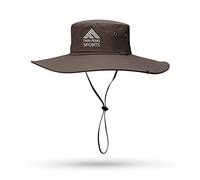 Chapeau de pêcheur à large bord pour homme et femme, pliable et imperméable pour plage, randonnée, safari, trekking (marron), marron, 30