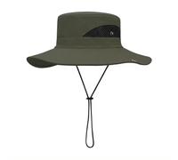 Chapeau de pêcheur à large bord pour homme et femme, pliable et imperméable pour plage, randonnée, safari, trekking (vert militaire), Vert militaire, 30