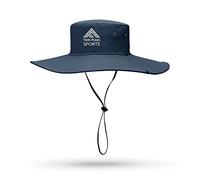 Chapeau de pêcheur à large bord pour homme et femme, pliable et imperméable pour plage, randonnée, safari, trekking (bleu marine), bleu marine, 30