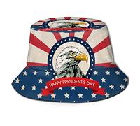 Chapeau De Pêcheur Affiche pour La Fête des Présidents avec Un Aigle Et Un Drapeau Américain Chapeaux Anti-UV Protection Bucket Hat Unisexe Chapeaus De Soleil pour Plage Été Sports