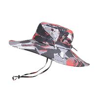 Chapeau de pêcheur avec anneaux pour hommes alpinisme pêche camouflage capuche corde extérieur pliable décontracté bob voilier, rouge, taille unique