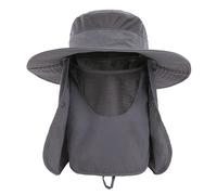 Chapeau de pêcheur avec protection UV, large bord, nylon, respirant, séchage rapide, SPF 50+, avec rabat visage/nuque amovible