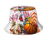 Chapeau De Pêcheur Basket-Ball Tendance Unisexe Duveteux Chapeau Bob Anti-UV Bucket Hat pour Été Voyage Disco