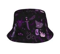 Chapeau De Pêcheur Chauves-Souris Gothiques Mignonnes d'halloween Mode Chapeau Bob Résistant À l'eau Bucket Hat pour Été Pêche Plein Air