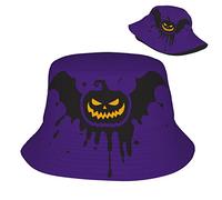 Chapeau De Pêcheur Citrouille d'halloween Duveteux Chapeau Bob Mode Bucket Hat pour Adolescents Randonnée Pêche