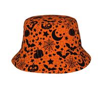 Chapeau De Pêcheur Citrouilles d'halloween Duveteux Chapeau Bob Élégant Bucket Hat pour Disco Pêche Plein Air