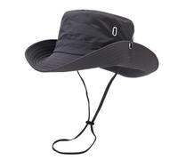 Chapeau de pêcheur Coupe-Vent à Large Bord et Dessus Plat for Homme, idéal Le Camping, avec Sangle Anti-UV ajouré pour Pêche Camping(Gray)