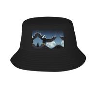Chapeau de pêcheur Eagle Under The Stars avec pare-soleil pliable et facile à ranger, un excellent outil pour la pêche, la randonnée, le camping et les vacances à la plage Noir Taille unique