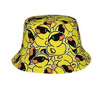 Chapeau de pêcheur en caoutchouc avec lunettes de soleil en forme de canard - Chapeau bob tendance pour la plage - Casquette de soleil pour femmes, hommes et adolescents - Packable - Extérieur