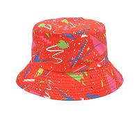 Chapeau de Pêcheur Fleurs Hommes et Femmes Chapeau de Soleil Extérieur Double Face Multi-Usage Chapeau de Bain pour Cheveux Longs Filles, rouge, taille unique