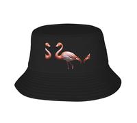 Chapeau de pêcheur géant à motif flamant rose pliable et facile à ranger, un excellent outil pour la pêche, la randonnée, le camping et les vacances à la plage Noir