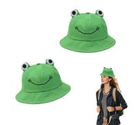 Chapeau de pêcheur Grenouille Vert en Coton, 2 pièces, Unisexe, léger et Respirant, Taille Unique, Confortable et Pratique, Idéal pour la pêche, Plage, Festival, pêche,la randonnée,la pêche,la Marche