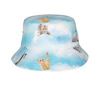 Chapeau De Pêcheur Histoire Drôle Et Mignonne d'un Chat Mignon Chapeau De Seau Pliable Bucket Hat Vintage Chapeaux pour Sports Randonnée Camping