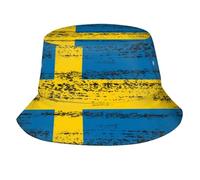 Chapeau De Pêcheur Joli Drapeau Suédois Mode Chapeau Bob Duveteux Bucket Hat pour Disco Été La Plage